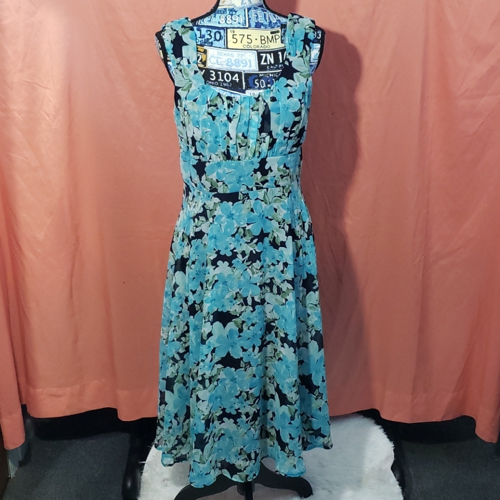 Blue floral dress